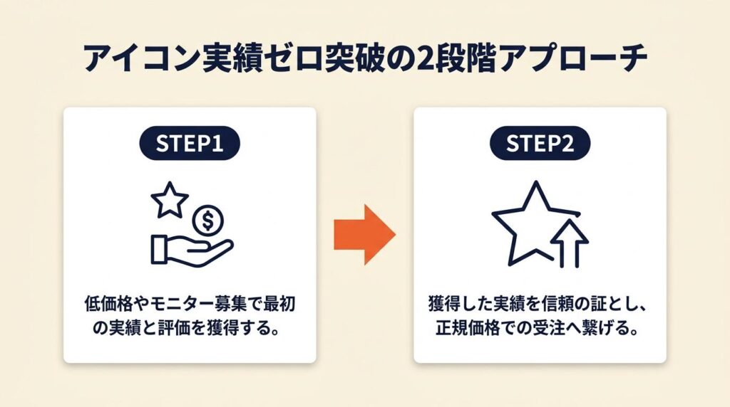 アイコン実績ゼロは2段階で突破