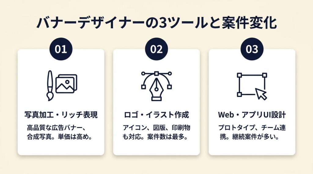バナーデザイナーは3ツールで案件が変わる