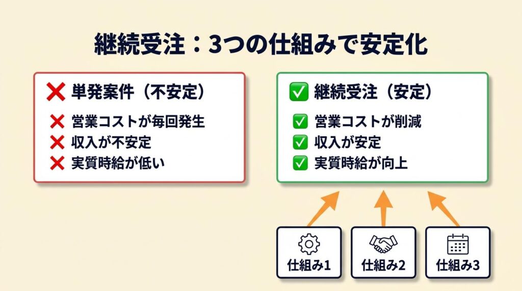 継続受注は3つの仕組みで安定する