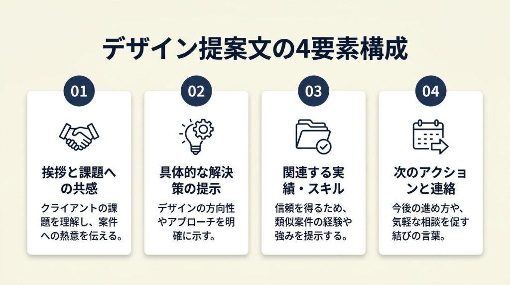 デザイン提案文は4要素で構成する