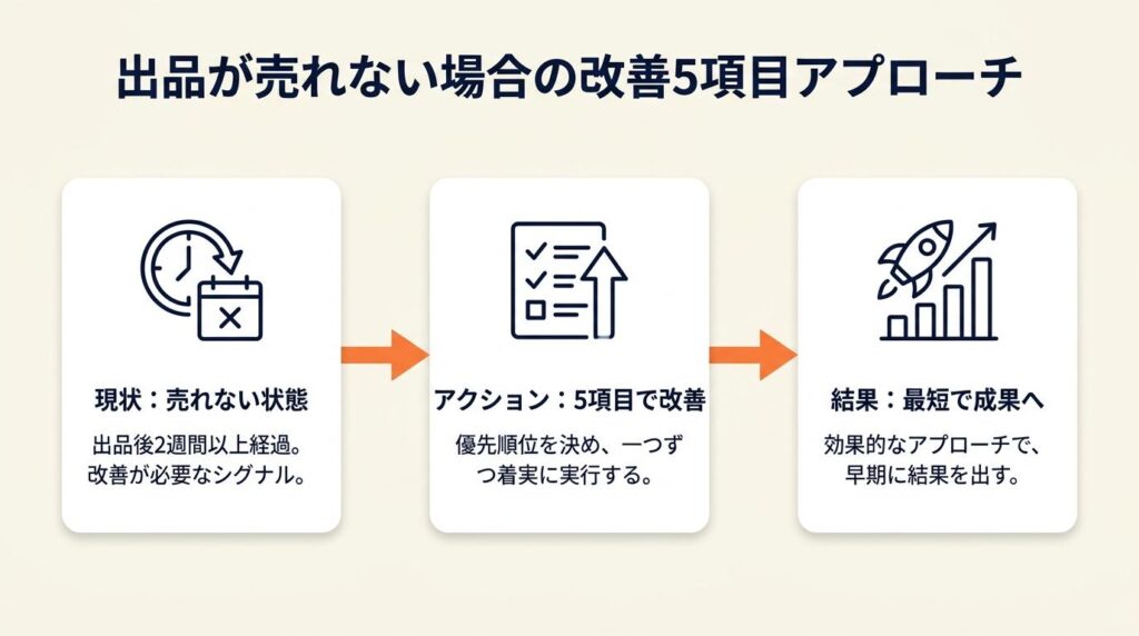 ококоnaら出品が売れない場合の改善は5項目で対応