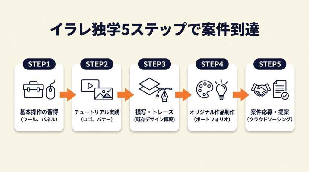 イラレ独学は5ステップで案件まで到達