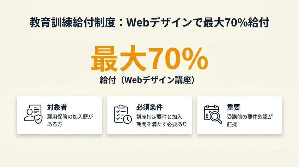 教育訓練給付制度はWebデザインで最大70%を給付