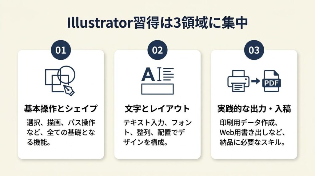 Illustrator習得は3領域に集中