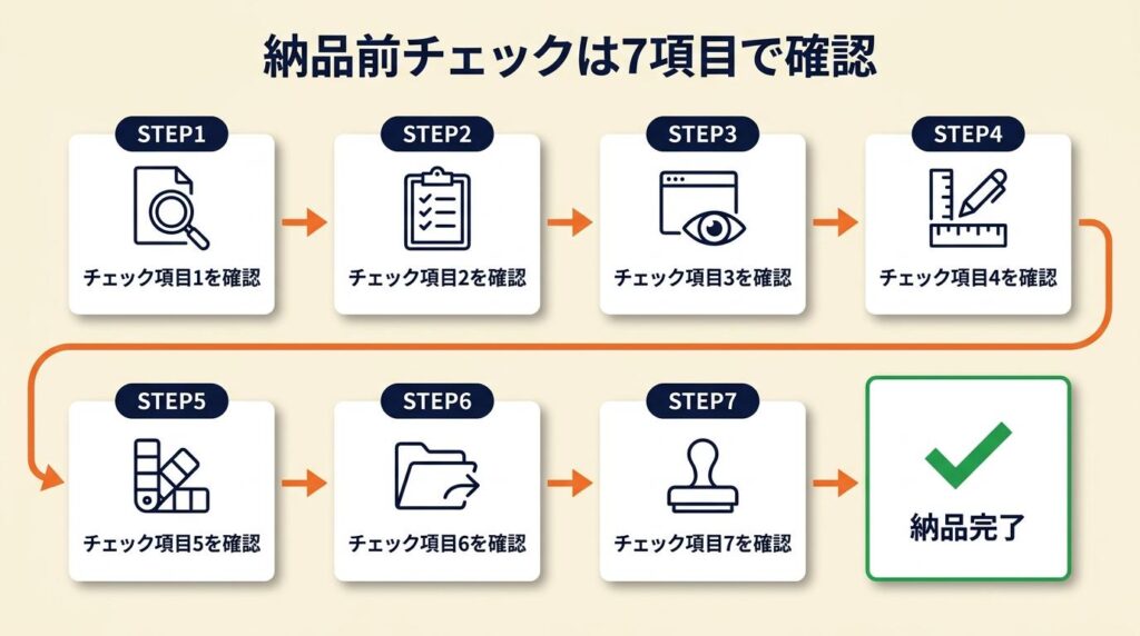 納品前チェックは7項目で確認