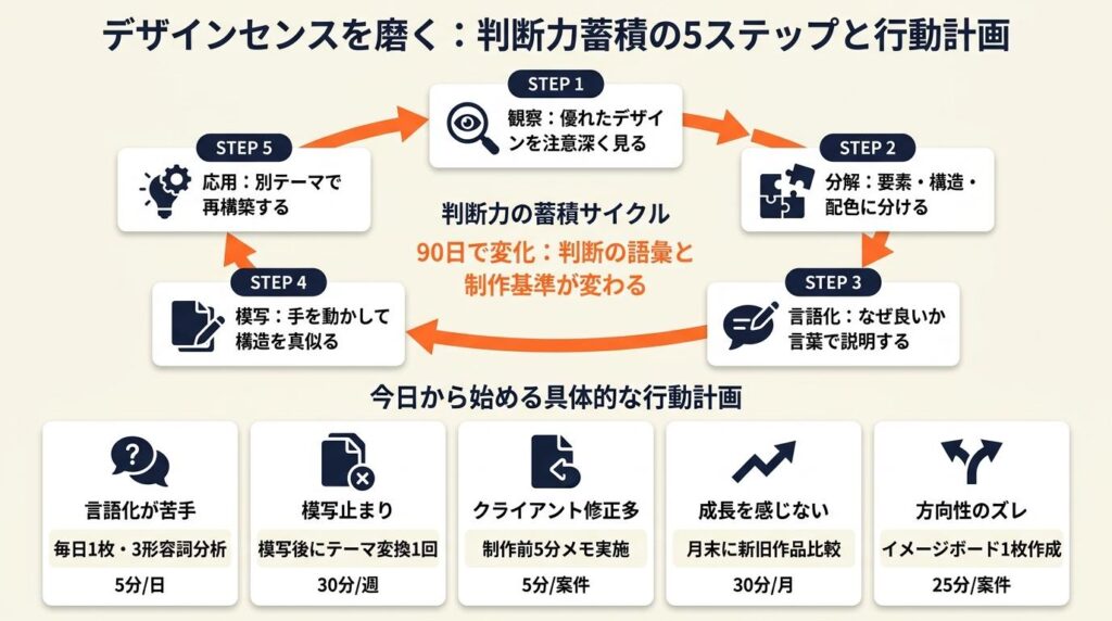 デザインセンスを判断力の蓄積で磨く:90日で変わる5つの行動