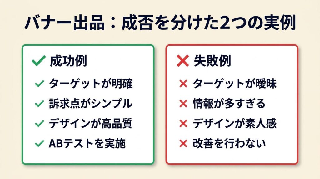 ケーススタディ:バナー出品の成否を分けた2つの実例