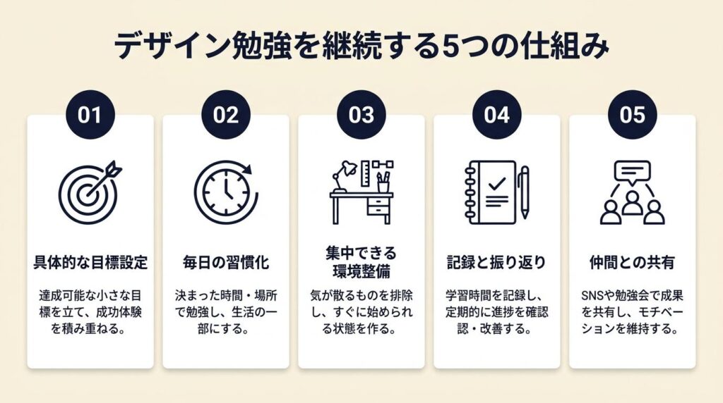 デザイン勉強は5つの仕組みで継続