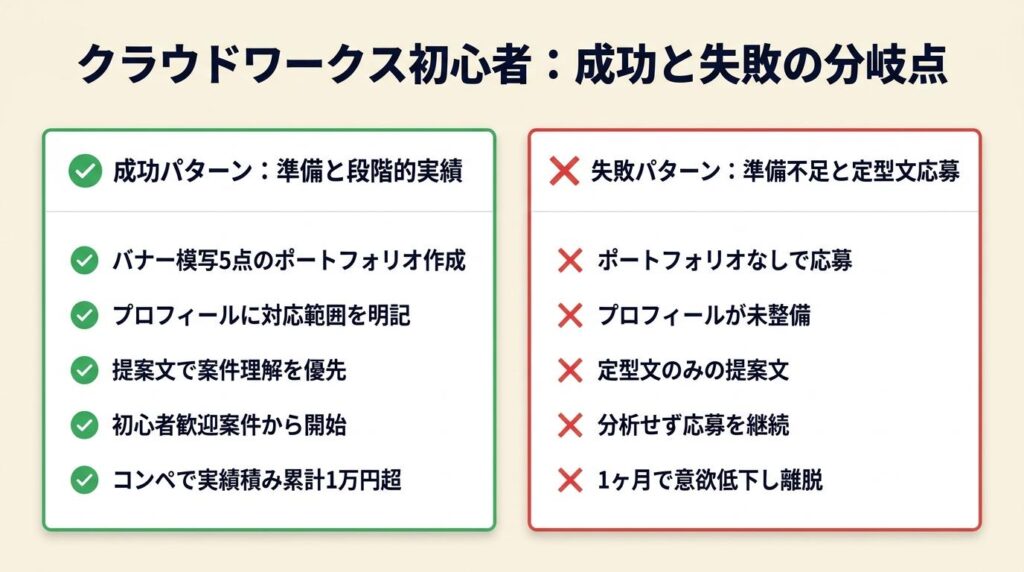 クラウドワークス デザイン初心者の2つの実例