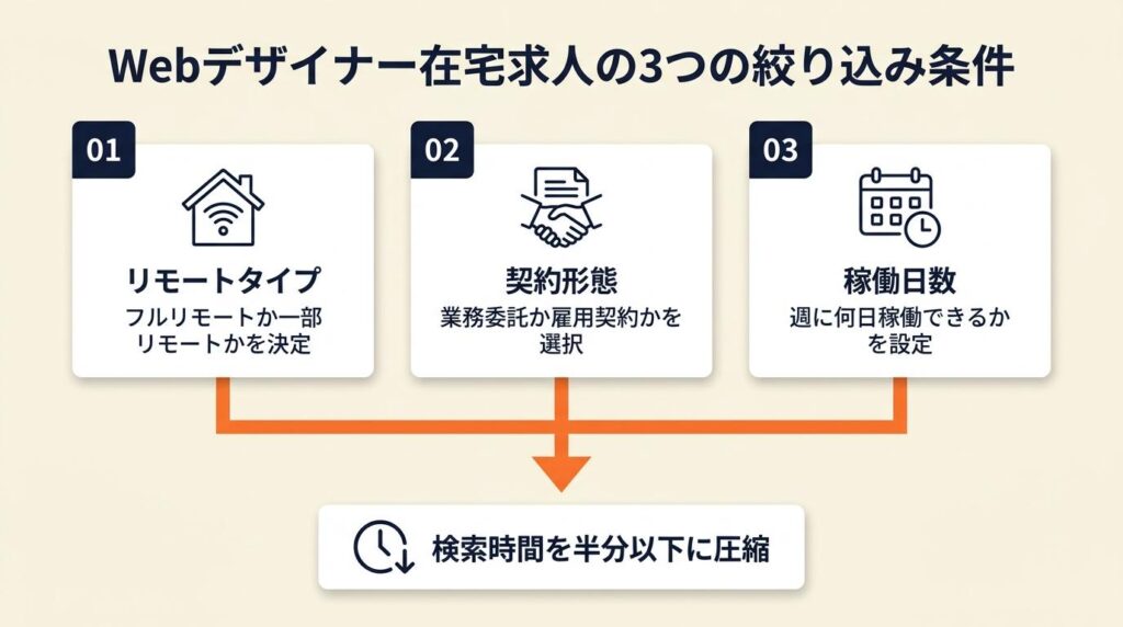 Webデザイナー在宅求人は3条件で絞る