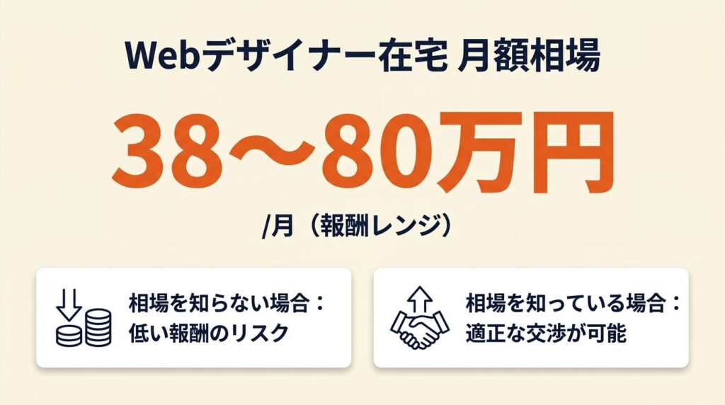 Webデザイナー在宅の月額相場は38〜80万円