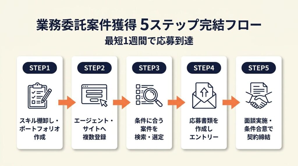 業務委託案件獲得は5ステップで完結