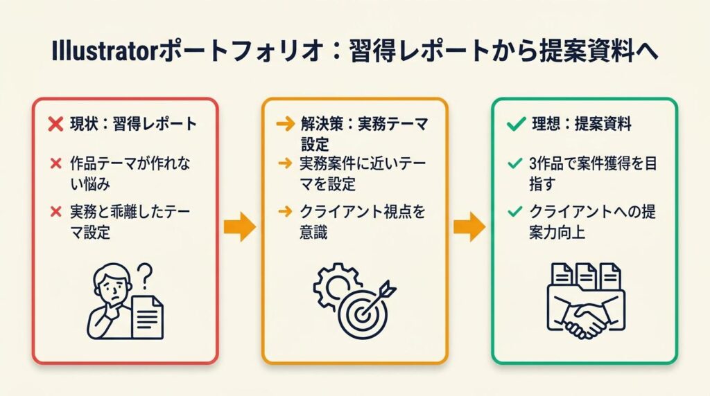 Illustratorポートフォリオは3作品で案件獲得