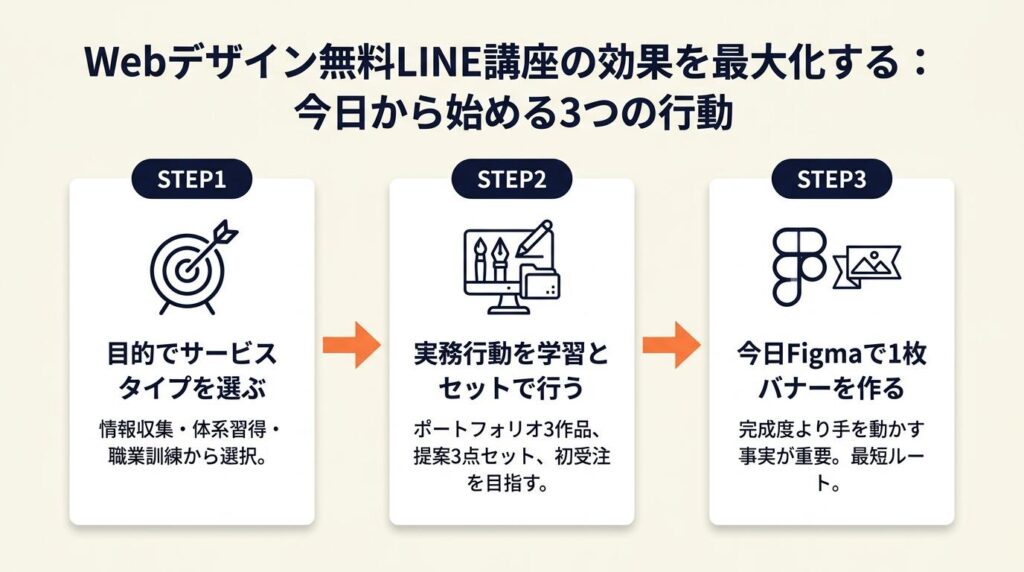 Webデザイン無料LINE講座の効果を最大化する：今日から始める3つの行動