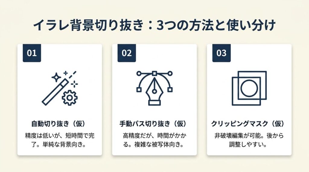 イラレで背景を切り抜く方法は3種類で使い分ける