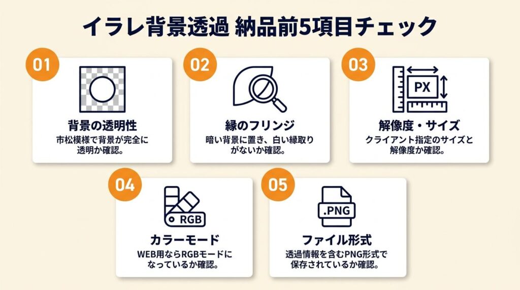 イラレ背景透過の納品は5項目でチェック
