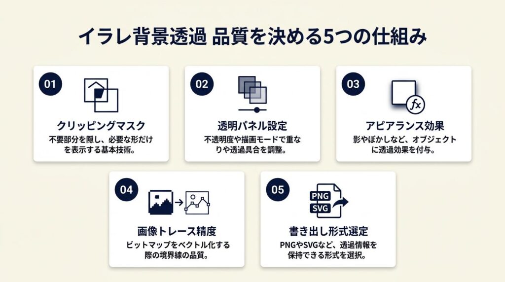 イラレ背景透過は5つの仕組みで品質が決まる