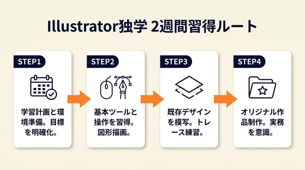 Illustrator独学の習得ルートは2週間で設計