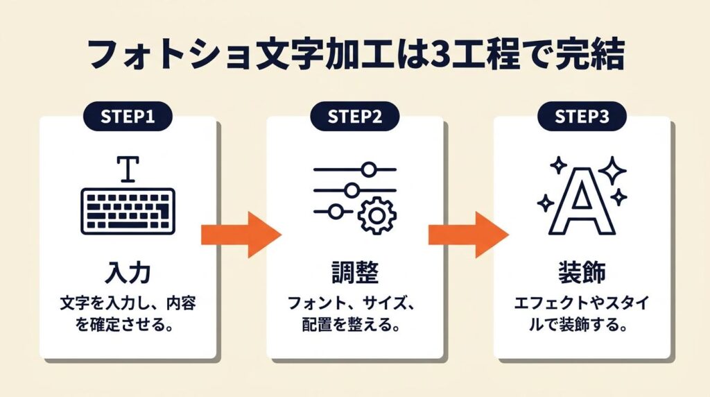 フォトショ文字加工は3工程で完結