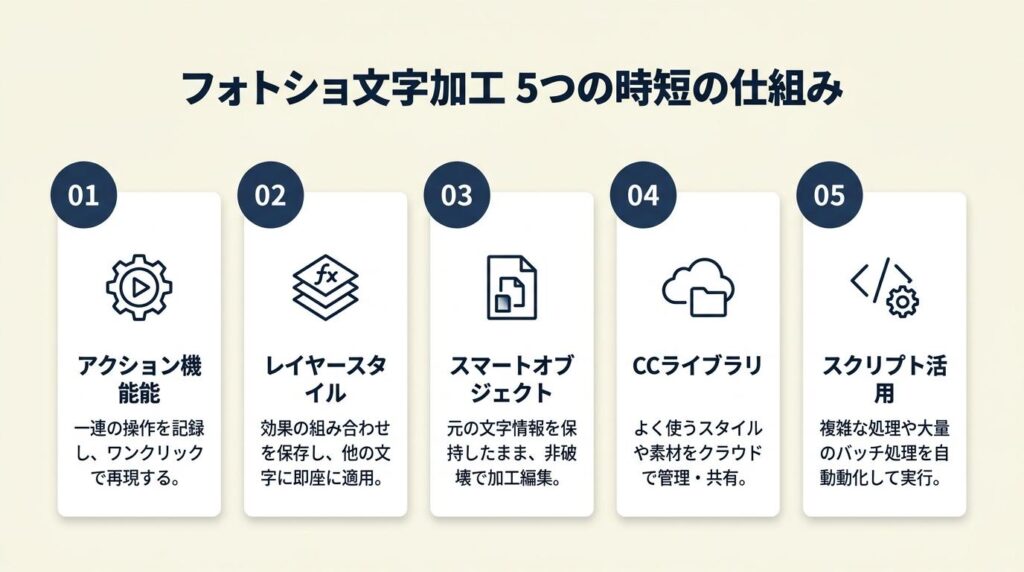 フォトショ文字加工は5つの仕組みで時短化