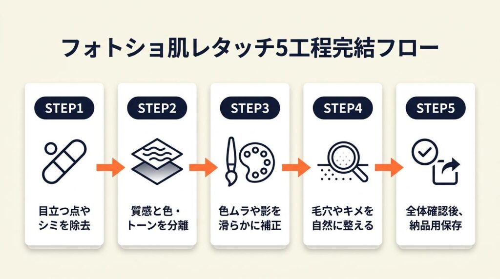 フォトショ肌レタッチは5工程で完結
