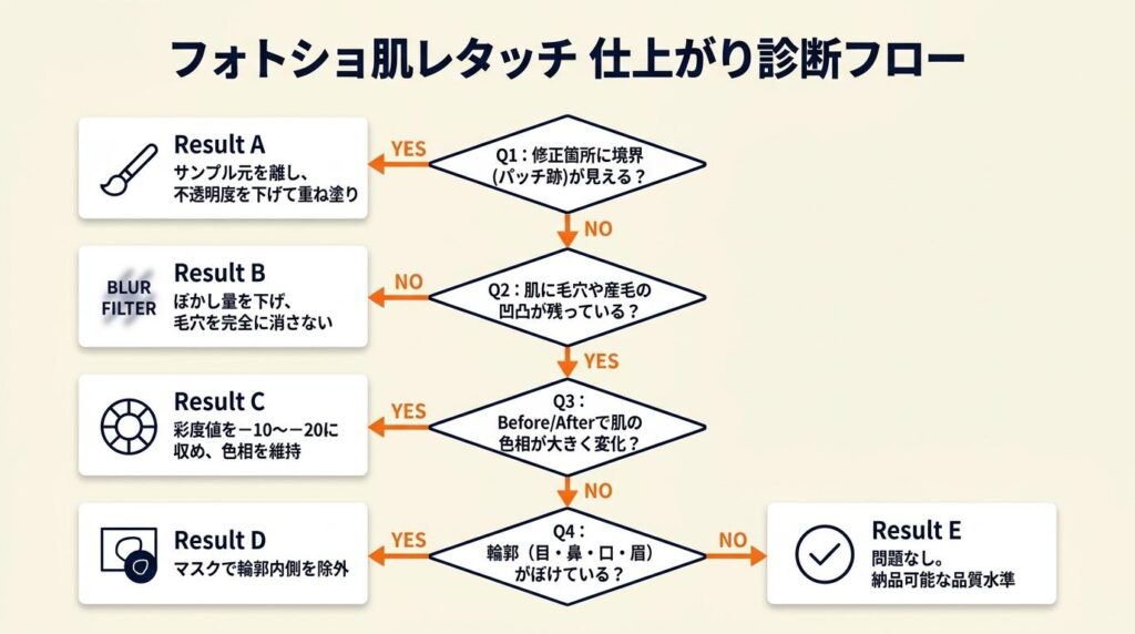 フォトショ肌レタッチは5項目で仕上がりを診断
