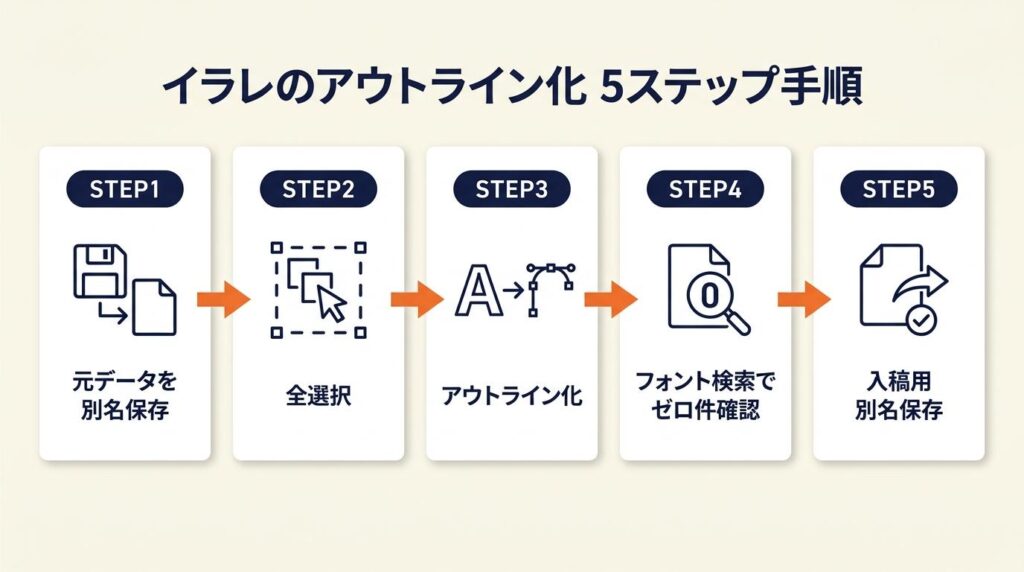 イラレのアウトライン化は5ステップで入稿事故ゼロ