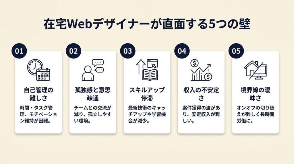 在宅Webデザイナーは5つの壁が難しい