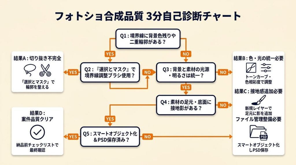 フォトショ合成の診断|合成品質を3分で自己チェック