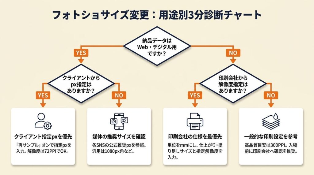 フォトショ サイズ変更は用途別設定で3分診断