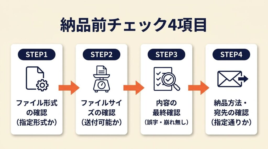 納品前チェックは4項目で完結