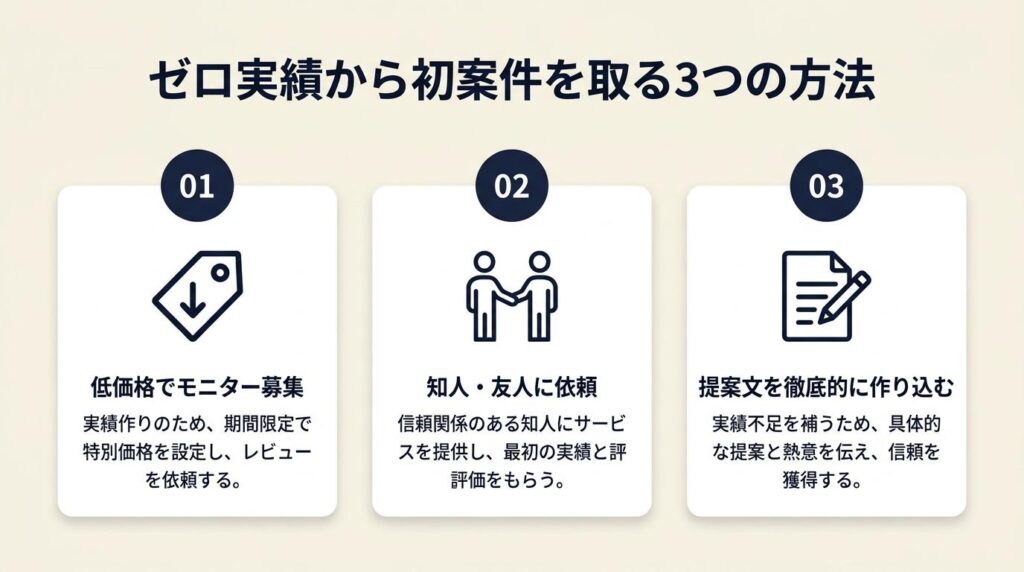 ゼロ実績から初案件を取る3つの方法