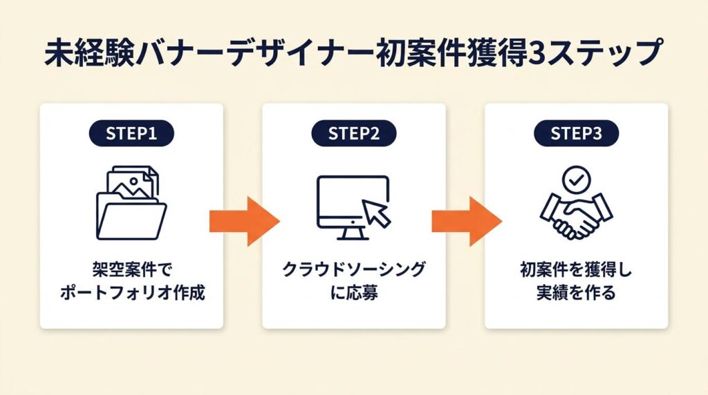 未経験バナーデザイナーは3ステップで初案件獲得