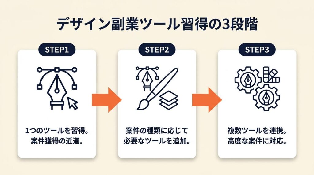 デザイン副業に必要なツールは3段階で習得
