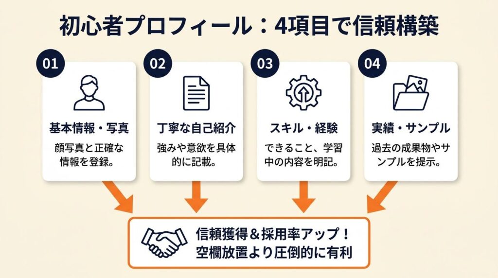 初心者プロフィールは4項目で信頼を作る
