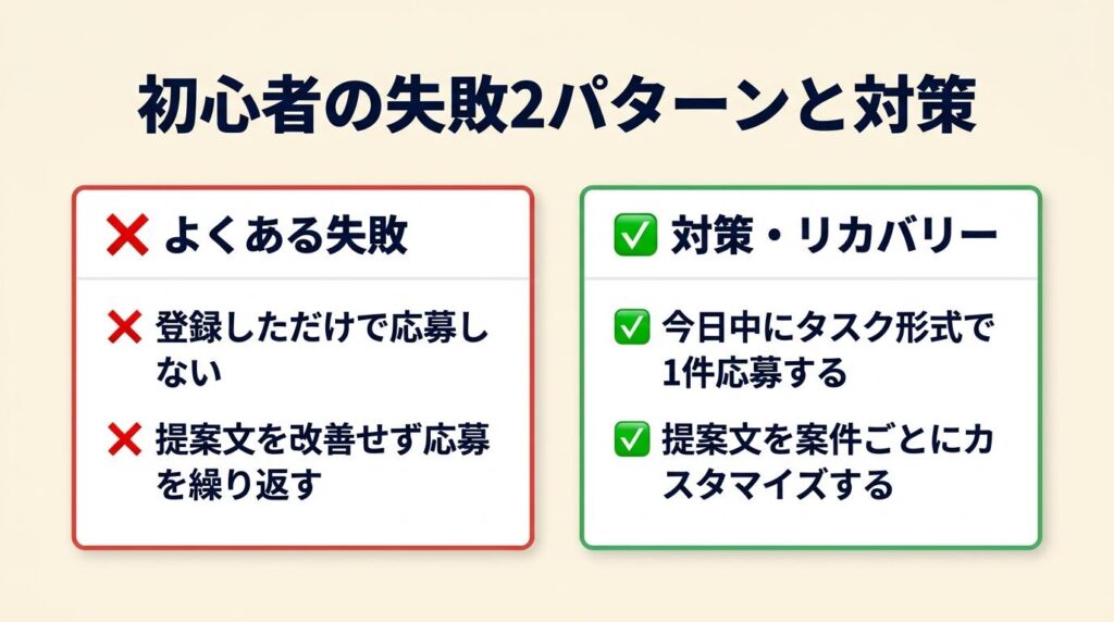 初心者がやりがちな失敗は2パターン、対策でリカバリー可能