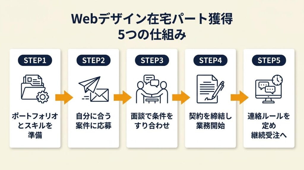 webデザイン在宅パートは5つの仕組みで獲得