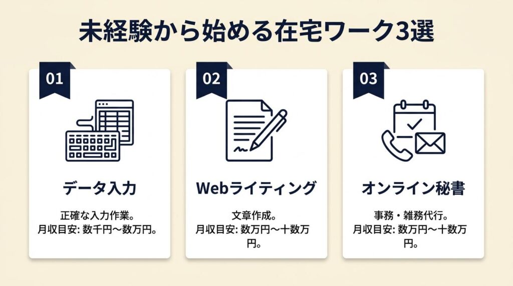 在宅ワークは3職種から始める