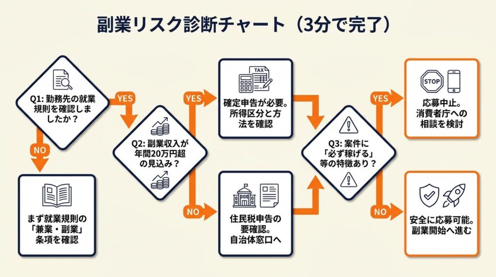 副業リスクは3分の診断で対応を決める
