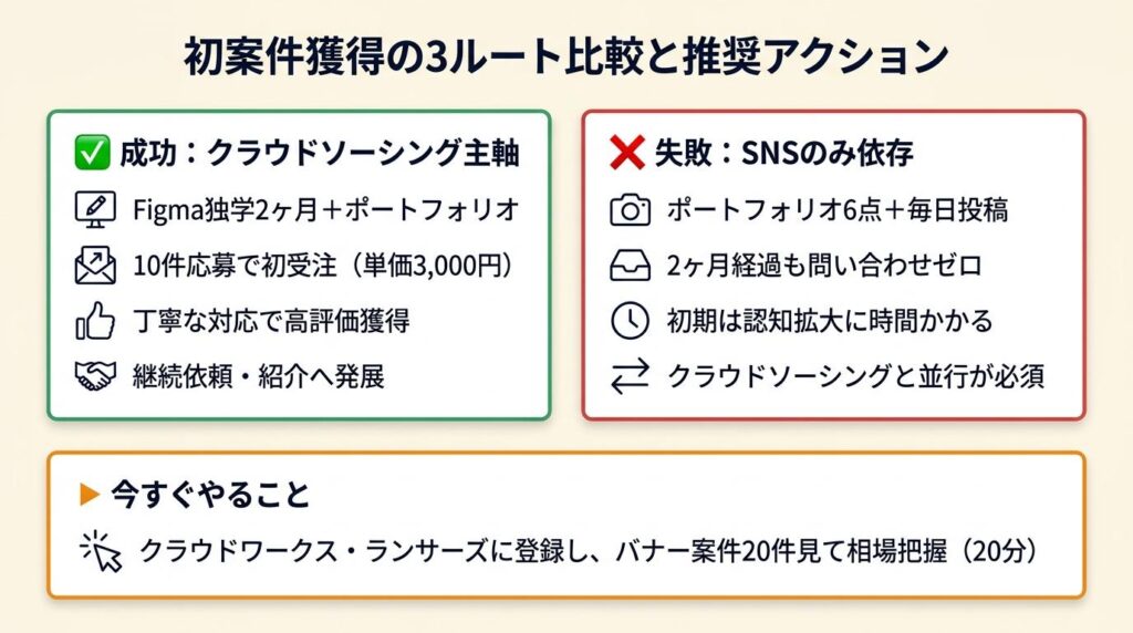 初案件は3ルートで獲得する