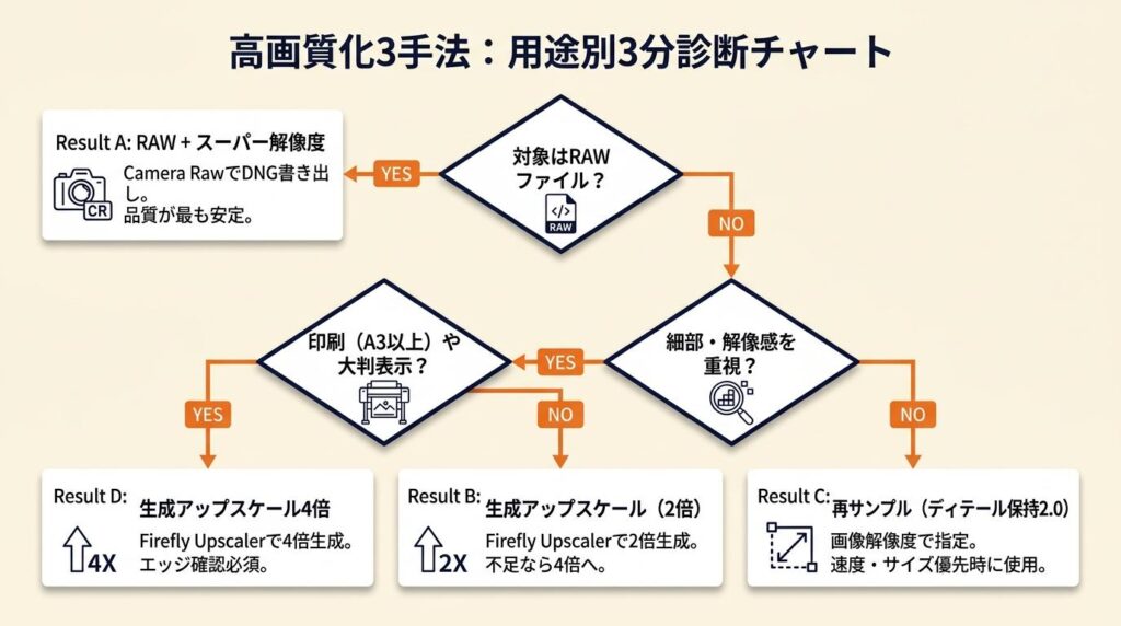 高画質化3手法は用途で3分診断