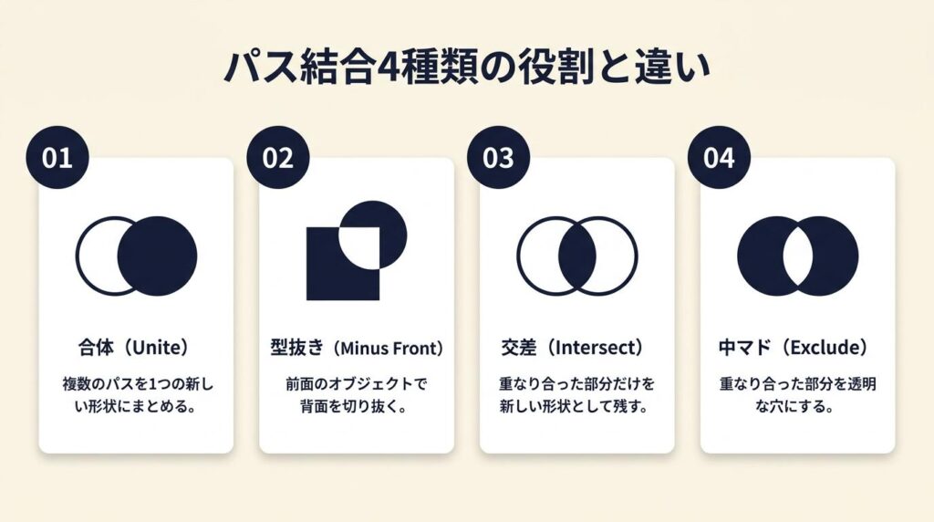 パス結合は4種類で役割が異なる