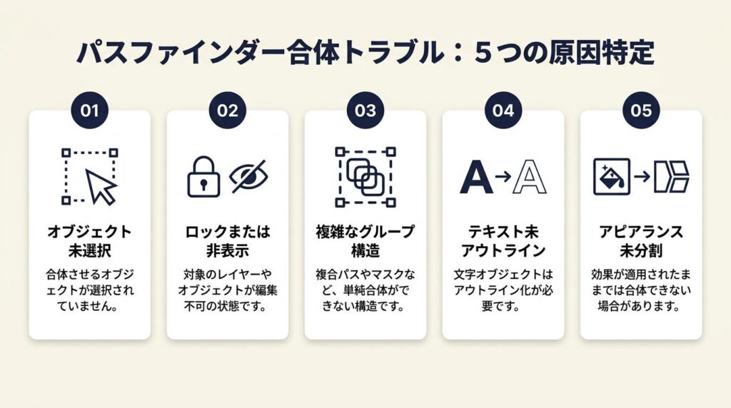 パスファインダー合体は5項目で原因を特定