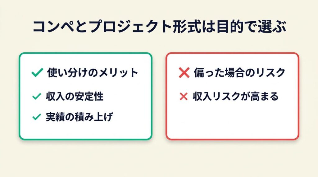 コンペとプロジェクト形式は目的で選ぶ