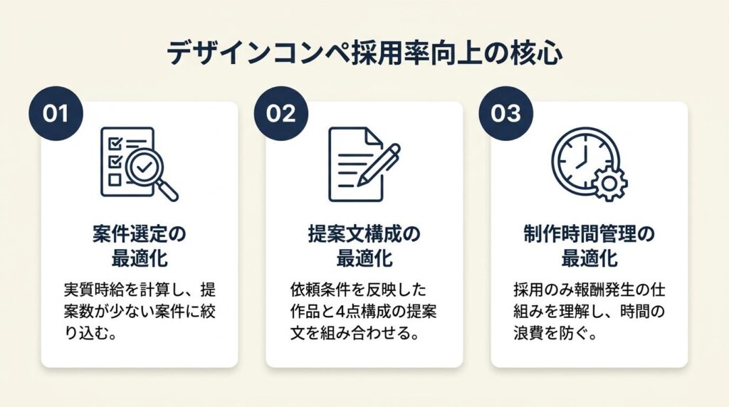 デザインコンペは選定と提案文で決まる