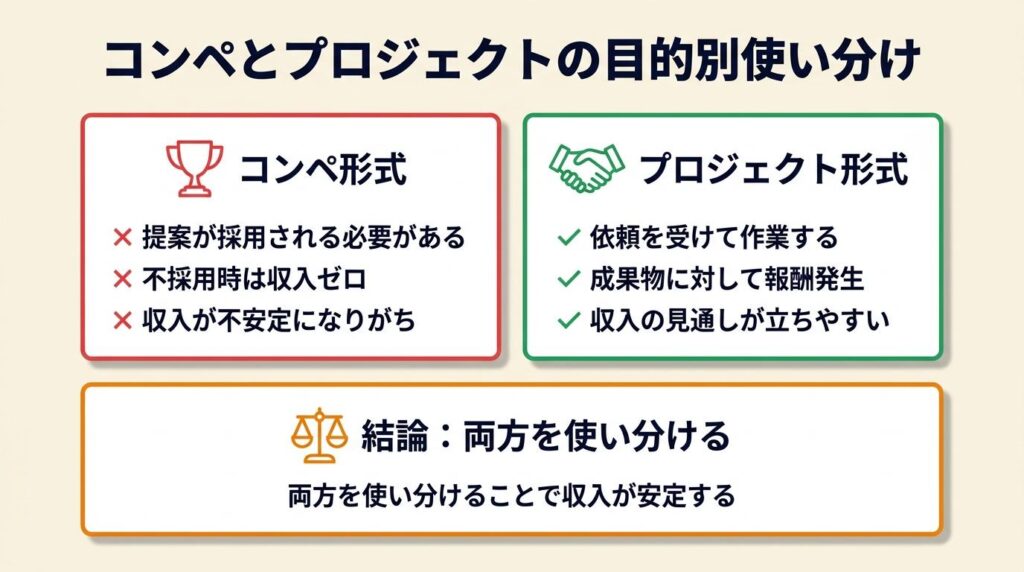 コンペとプロジェクトは目的で使い分ける