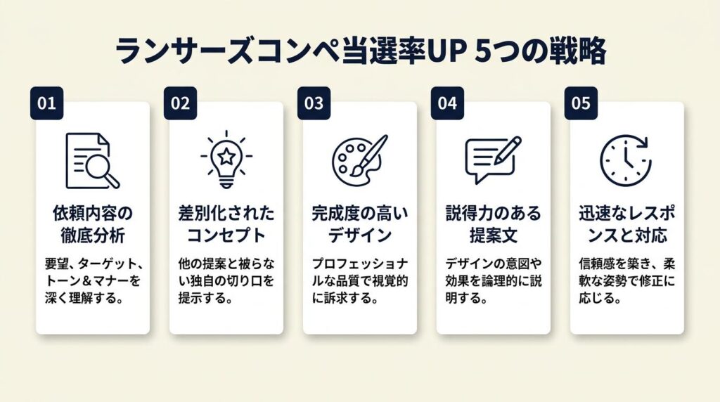 ランサーズ デザイン コンペは5つの戦略で当選率が上がる