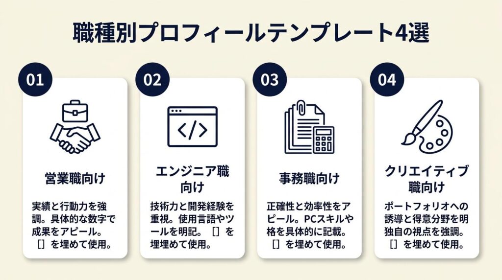 職種別プロフィールテンプレート4選