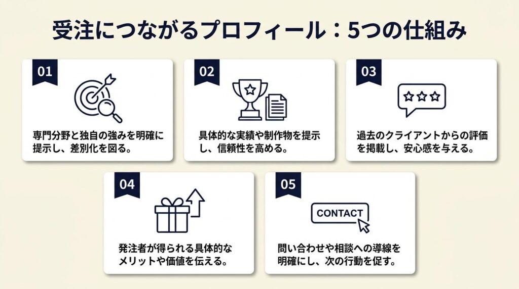 受注につながるプロフィールは5つの仕組みで完成