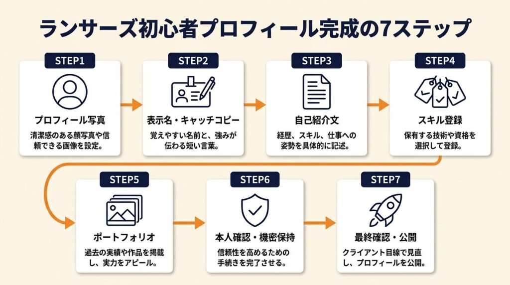 ランサーズ初心者プロフィールは7項目で完成